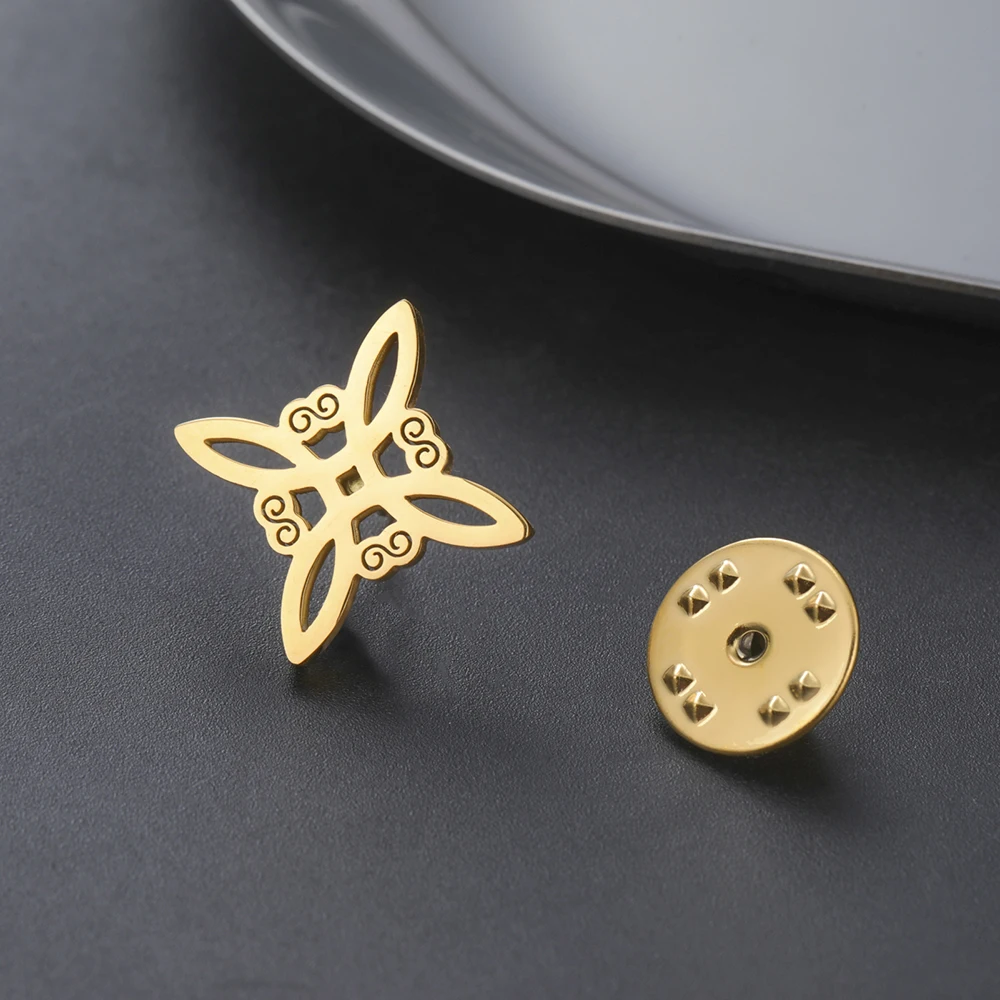Dawapara Hexenknoten-Brosche, Pins, Celtics Trinity-Knoten, Triquetra-Symbol, viel Glück, heilige Geometrie, Wicca-Schmuck, Edelstahl – Detail 29
