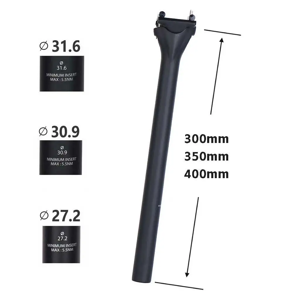Bike Seat Post Carbon Ultralight 125g MTB/Road 27.2/30.9X31.6mm 63C