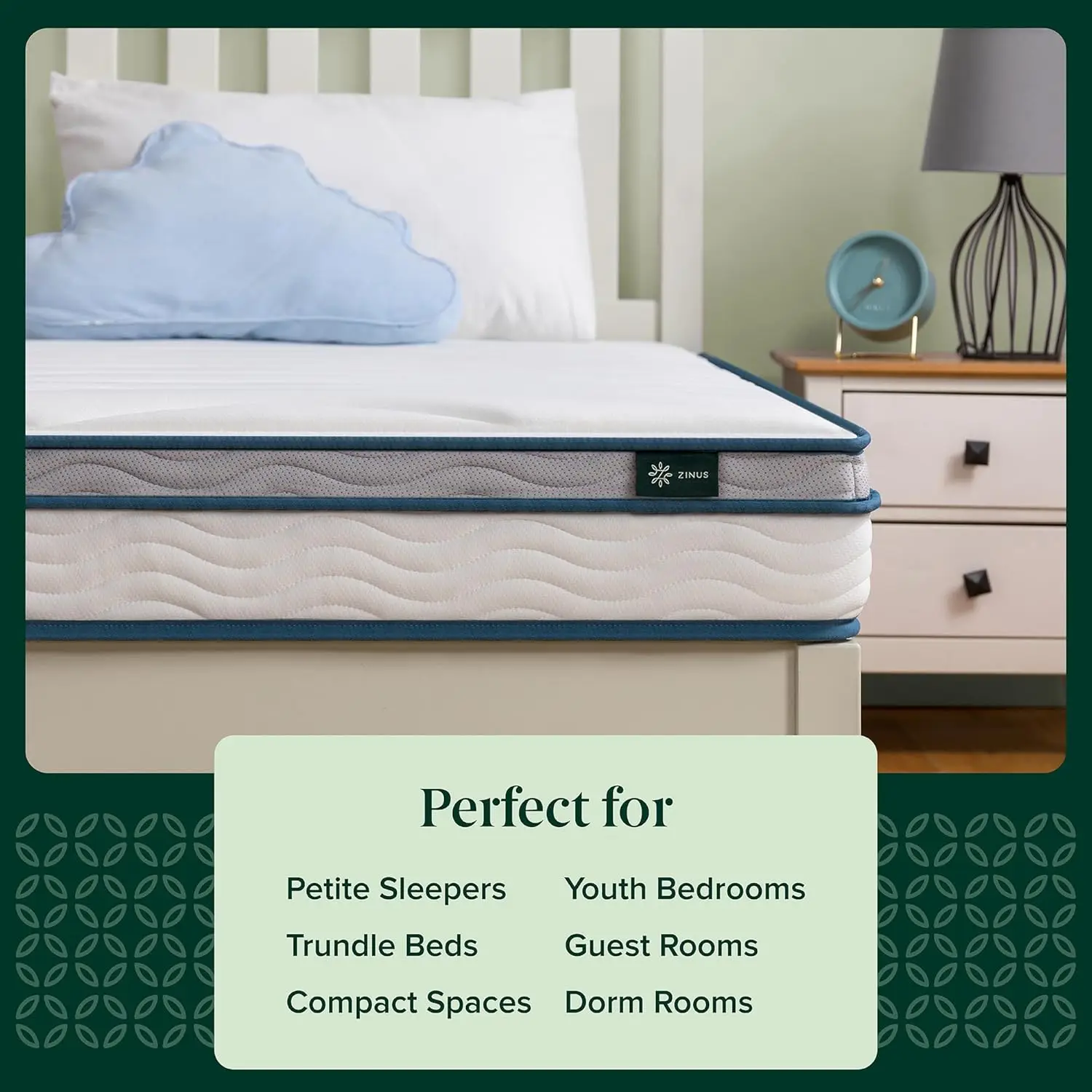 6 Inch Spring Sensation Hybrid Mattress [New Version], Medium Firm Feel, Fiberglass Free, Mattress in A Box, Twin 5