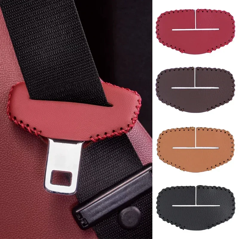 

Car Seat Belt Buckle Protective Cover Anti-collision Case PU Leather Protection and Wear Resistance Car Interior Accessories