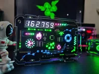 New Game Atmosphere Room Art and Technology Sense Handmade RGB Desktop Clock Decoration Accessories Gift 2