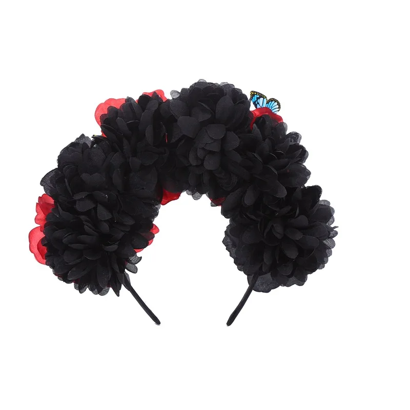 Tag der Toten Kopfbedeckung Frida Kostüm Mexikanische Blumenkrone Rose Stirnband Cosplay Maga Menn Francisco Lolita – Detail 23
