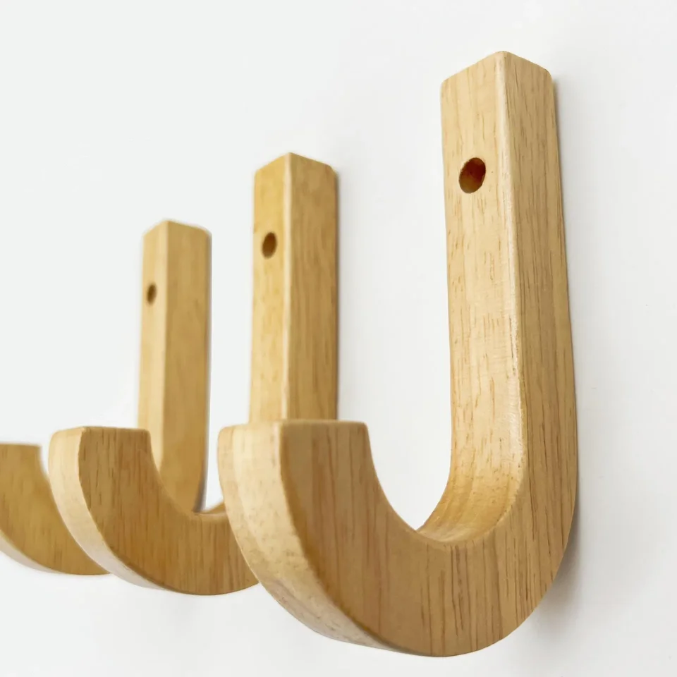 Gancho De Pared De Madera, Gancho Adhesivo Sin Taladro, Gancho De Madera Natural Para Sombrero De Entrada Dormitorio Ganchos Decorativos Para