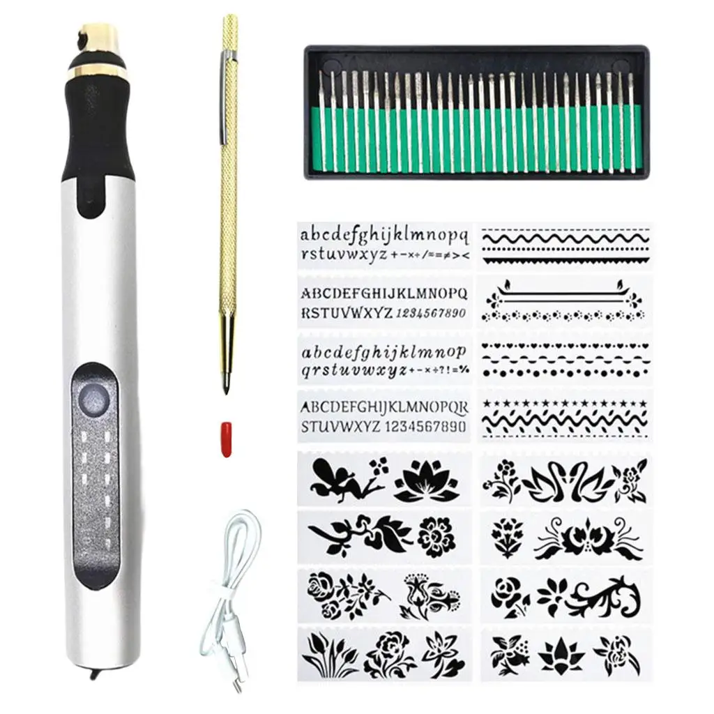 3 Gear Cordless Engraving Pen Mini DIY Engraver Vibro Engraving Tool Kit