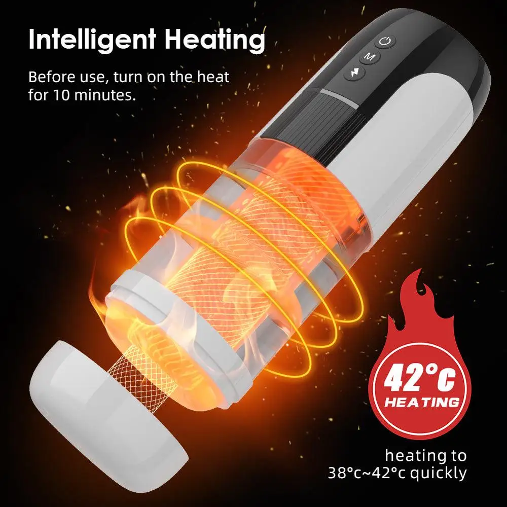 Electric Wearable Telescopic Masturbator Cup For Men Vibration_voghion.com