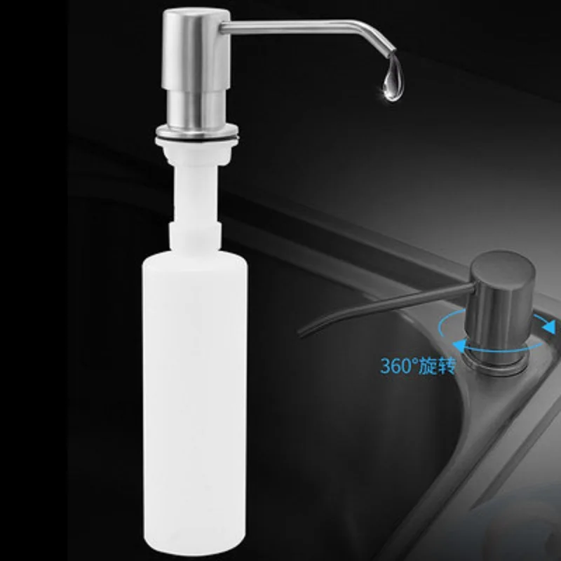 500ML Liquid Soap Bottle Sink Mount Hand Pressure Soap Dispenser Bottle  Kitchen Sink Liquid Soap Dispenser Pump Stainless Steel 2