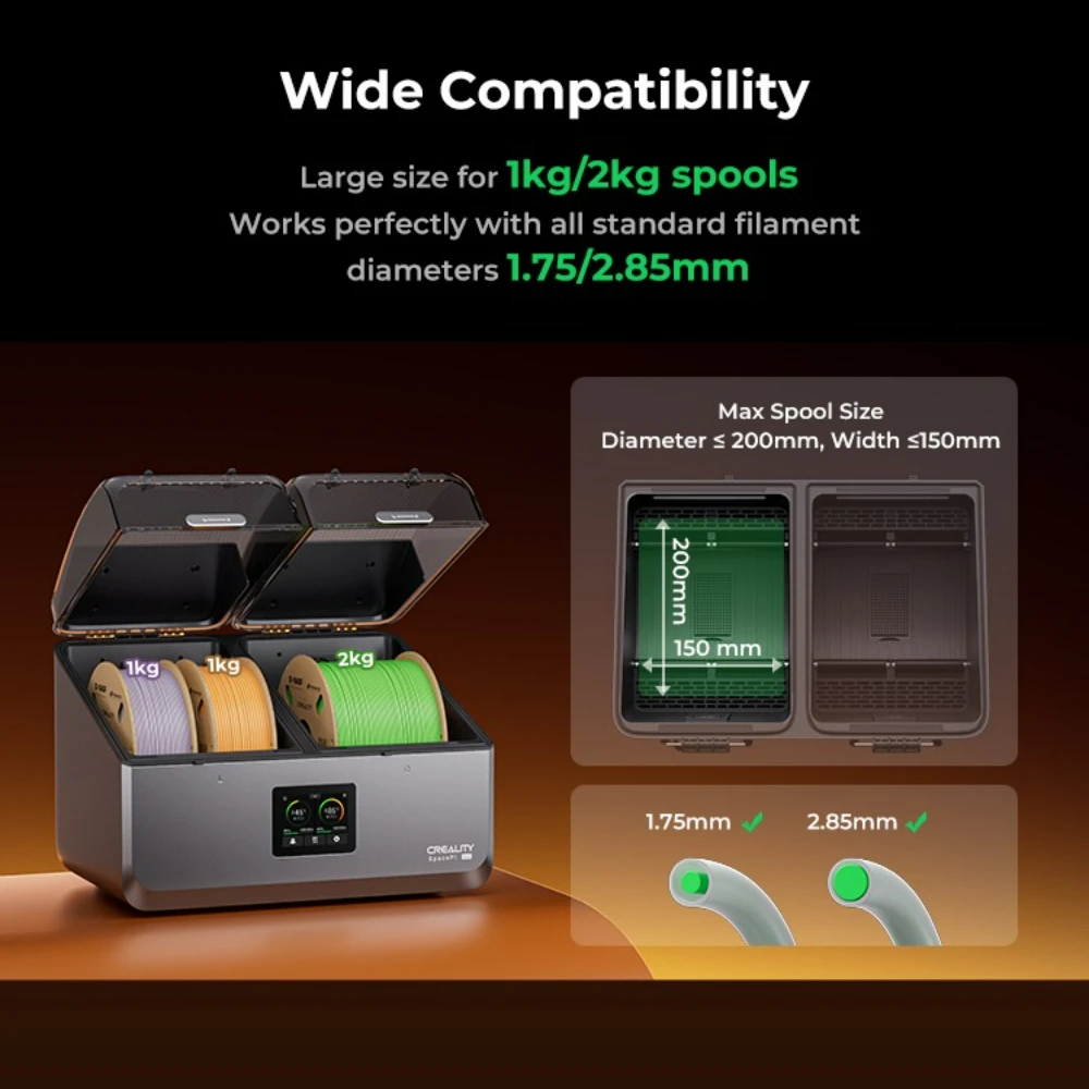 Creality SpacePi X4 フィラメント ドライヤー 4 スプール デュアル