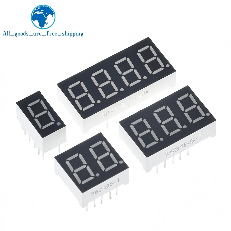 1/5/10PCS 0,36 Zoll LED-Anzeige 7 Segment 1 Bit/2 Bit/3 Bit/4 Bit Ziffernröhre Rot Gemeinsame Kathode/Anode Digital 0,36 Zoll LED