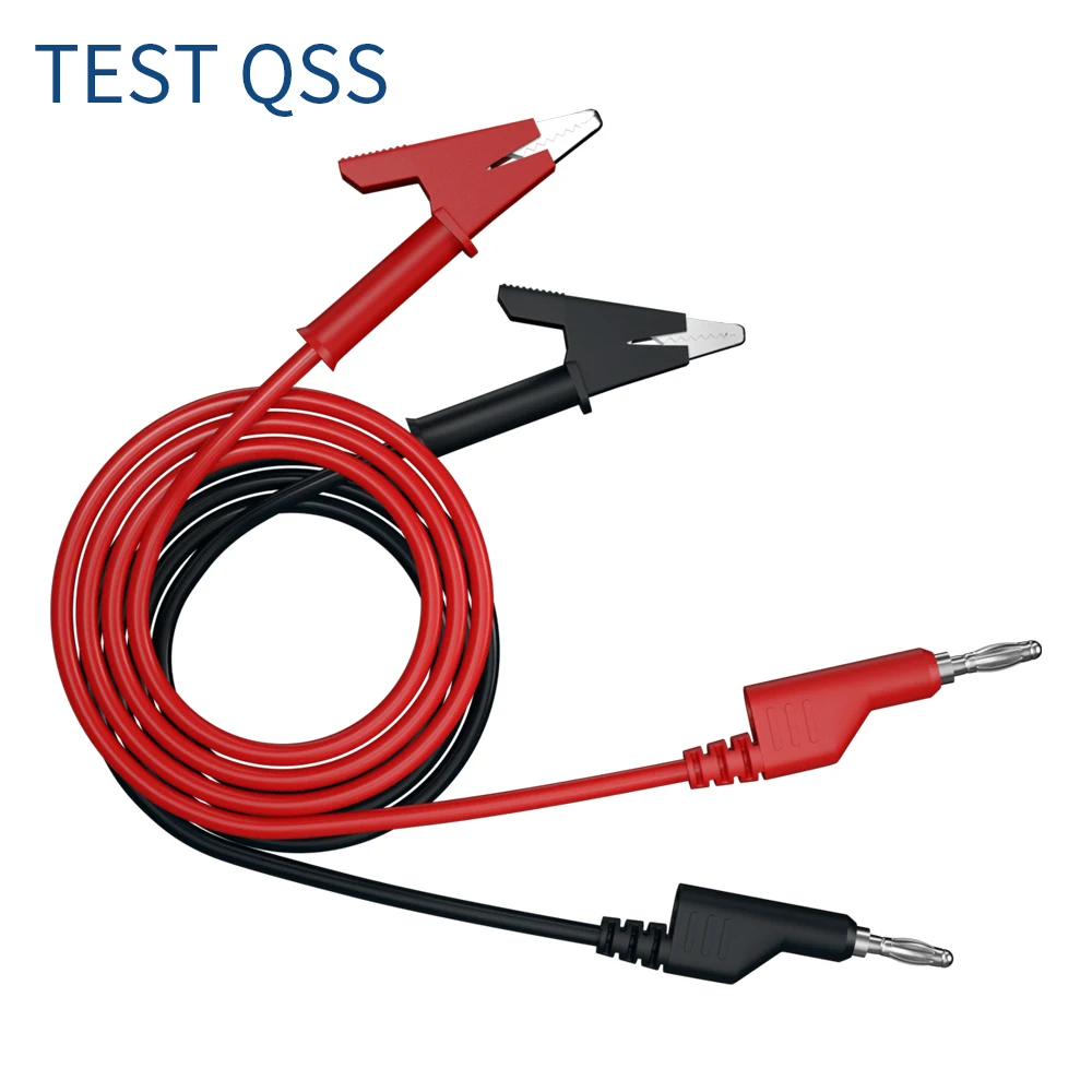 Cable De Prueba Con Pinzas Cocodrilo Y Conector Banana De 4 Mm - Longitud 2,5/4 Pies (aprox. 0,75/1,2 M), Para Multímetros Y Electrónica