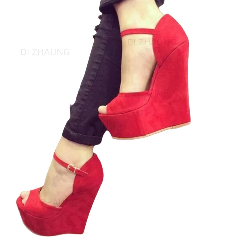 

GOOFLORON ,Women's wedge sandals, women's sandals, red 15cm wedge sandals, sexy and fashionable wedge sandals