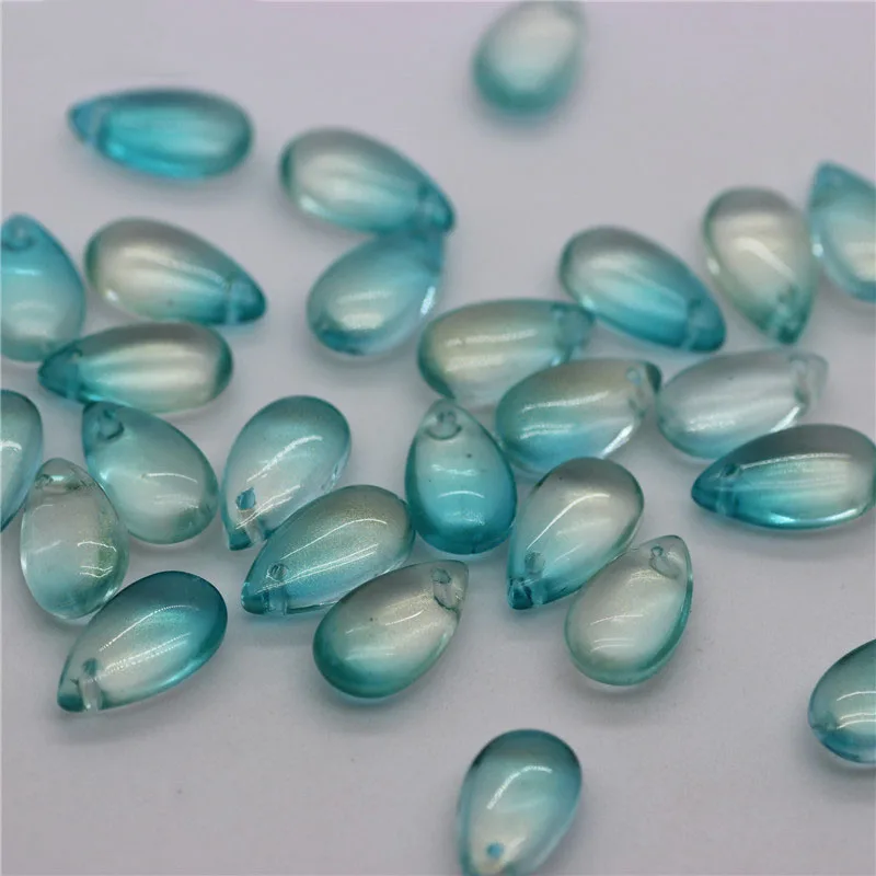 Colorful Waterdrop Glass Beads for Jewelry Making and Crafts - 50PCS Set