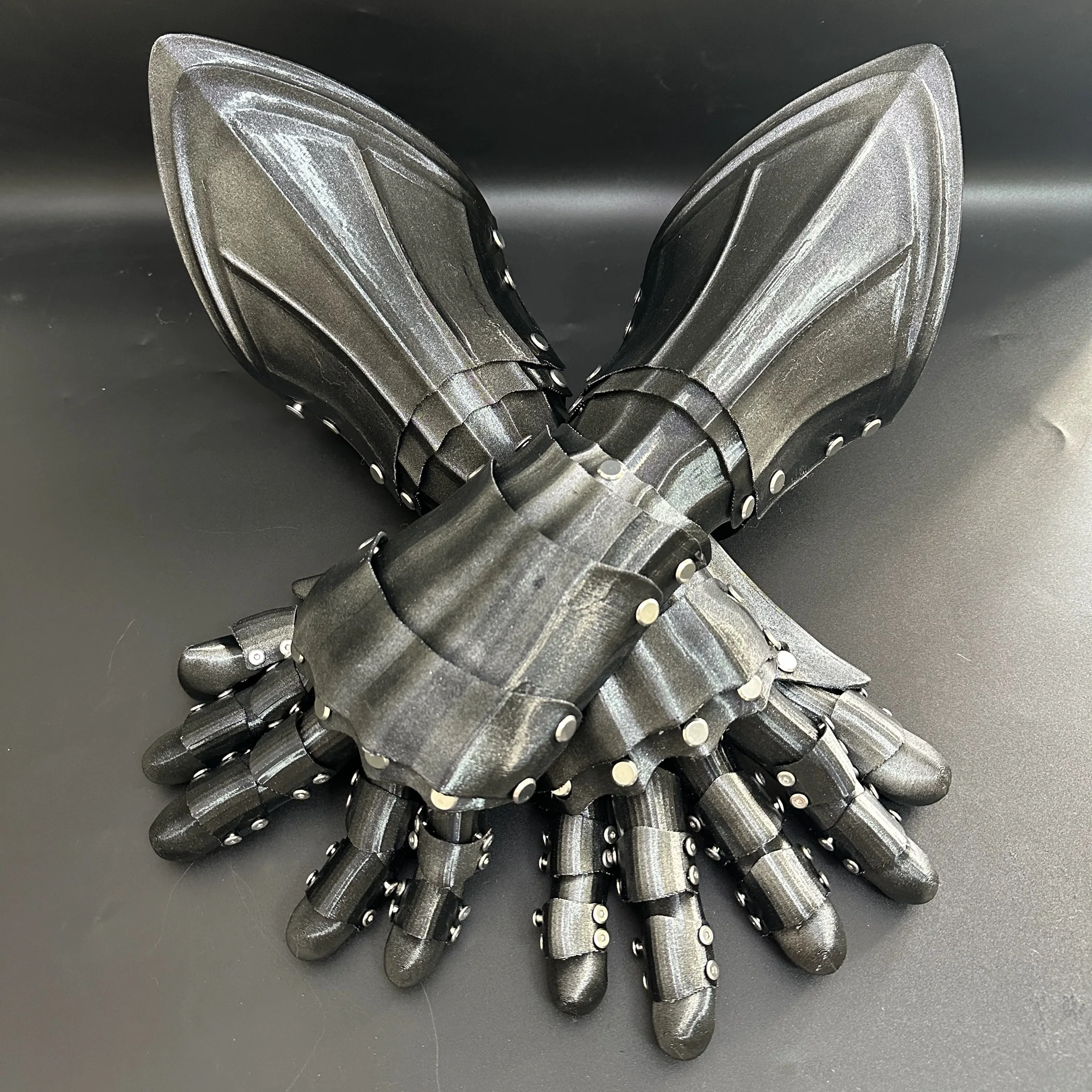Guantes De Armadura De Caballero Vikingo – Cuero Sintético Ajustable, Accesorio De Cosplay Para Halloween Y Recreaciones Históricas (Negro)