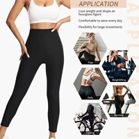 Women's Sauna SportsPants Pocket Style High Waist Lifting Hip Tightening Abdominal Yoga Pants Fitness Training Fat Burning Pants 6