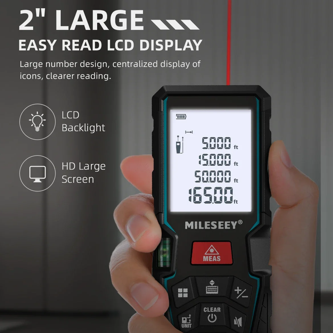 MILESEEY Laser Distance Meter D5T Bluetooth Laser Tape Measure Smart Tape measure with APP can Hand-drawn Plan on APP