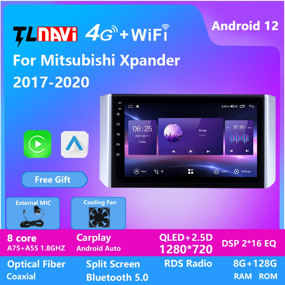 

CarPlay AndroidAuto Car Radio For Mitsubishi Xpander 2017-2020 Multimedia Stereo Player Navigation GPS Android 12