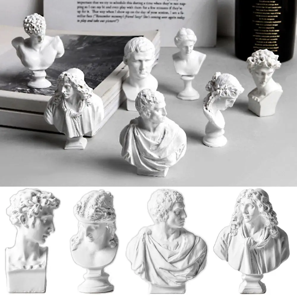 Miniature Greek Mythology Plaster Bust Sculpture