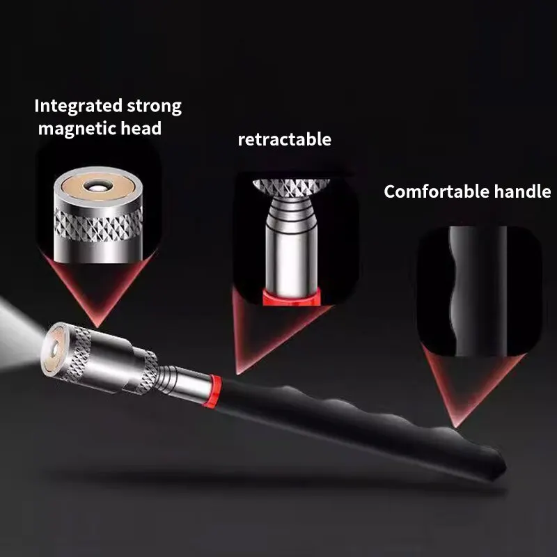 Telescopic Magnetic Pickup Tool Iron Rod Household Automotive Repair And Inspection Strong Magnetic Metal Screw Suction Rod