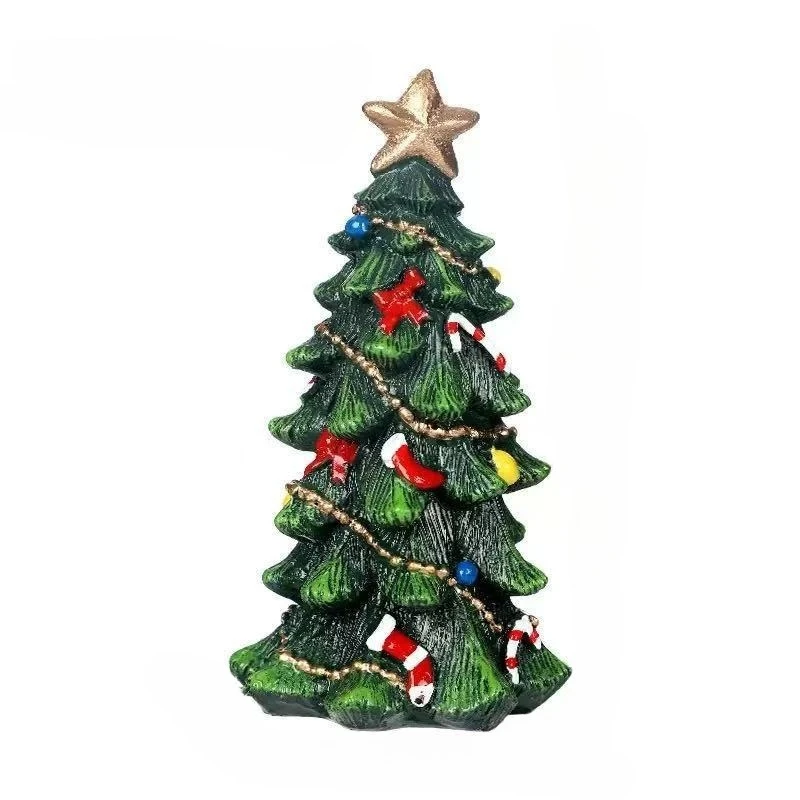 Mini Christmas Tree Resin Décor - New Stylish Christmas Ornament for Home Decoration Practical Gift for Holiday Tabletop Scenery