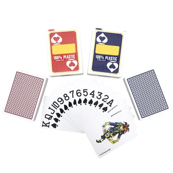 1 데크 최고급 텍사스 홀덤 바카라 포커 세트 63*88mm, 큰 숫자 PVC 카드 놀이 프로스팅 방수 클럽 카드 보드 게임