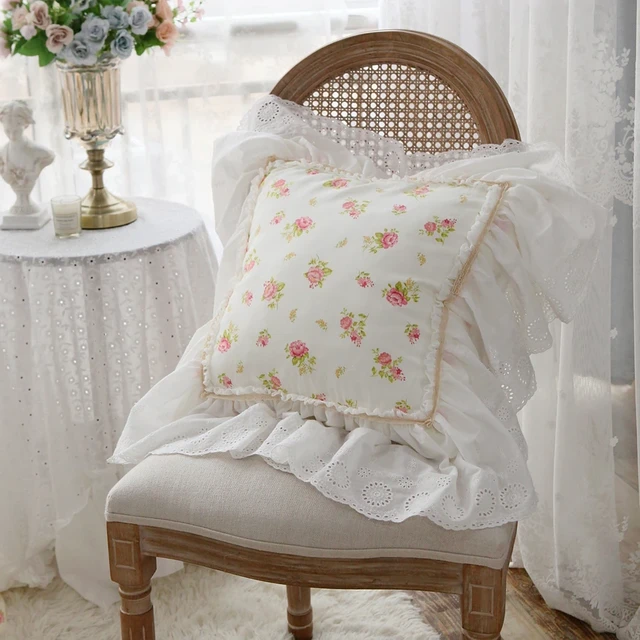 Cuscini romantici decor home Designer pizzo volant federa cuscino per sedia cuscino  per divano cuscini per divano federe per letto - AliExpress