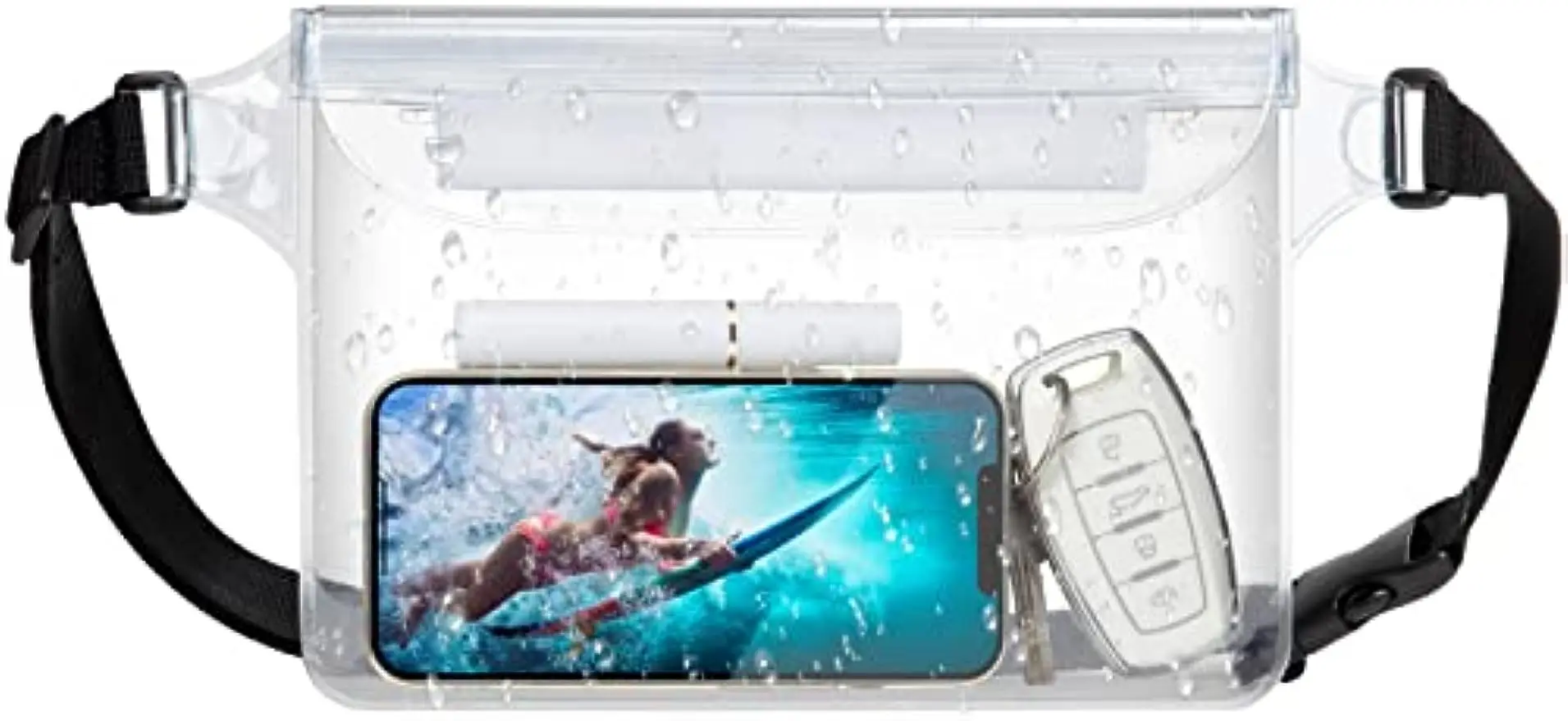 F-color Waterproof Fanny Pack - Waterproof Phone Pouch with Waist Strap - Beach Accessories Waterproof Pouch Dry Bag Keep Phone