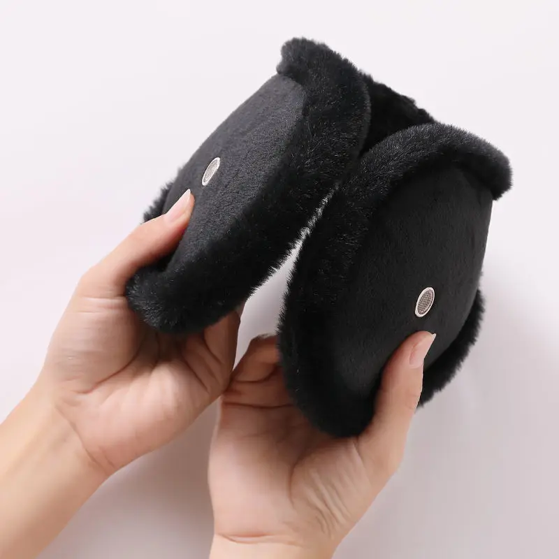 따뜻한 두꺼운 벨벳 귀마개, 겨울 야외 사이클링 양털 토끼 모피, 남성 여성 귀 커버 보호대 플러시 귀 머프