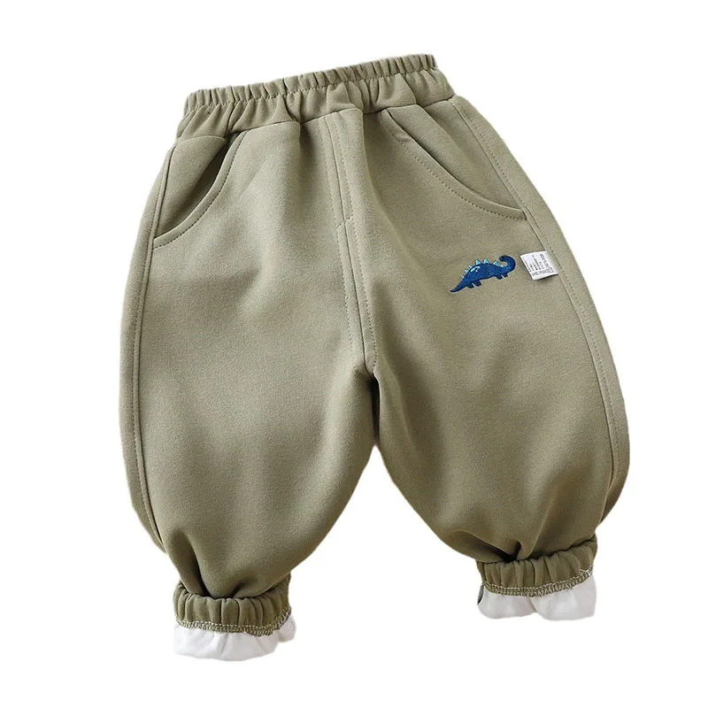 Autumn Kids Sweatpants Dinosaur Embroidery Casual Pants