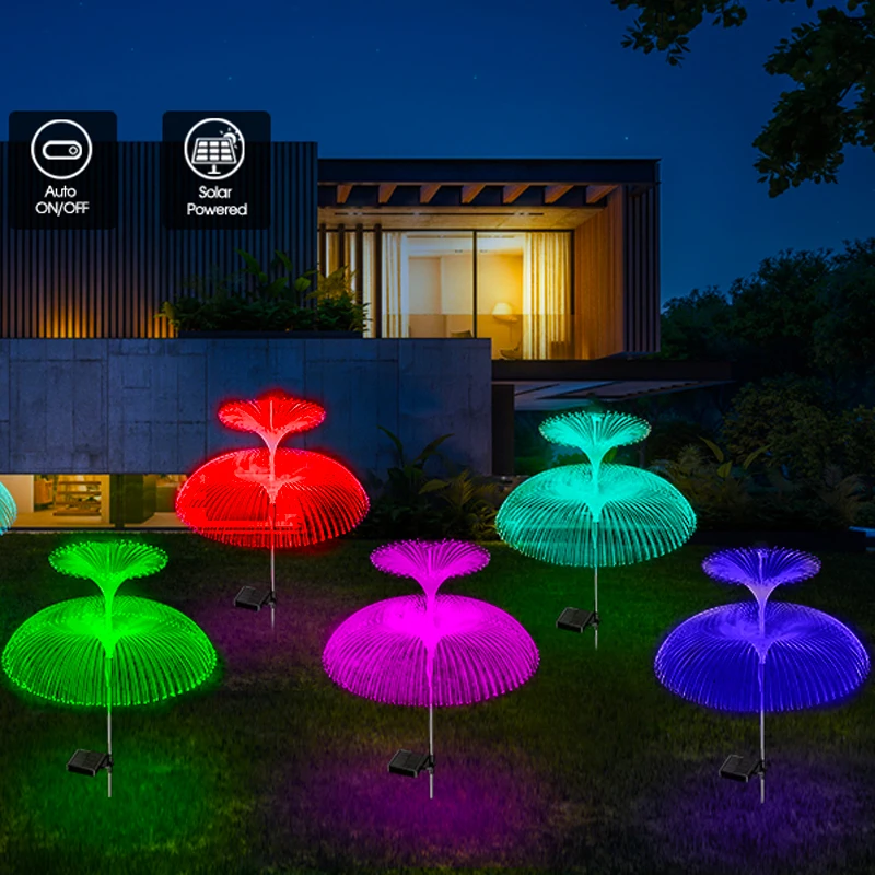 Solar Double Jellyfish Pathway Lights LED Garden Decor