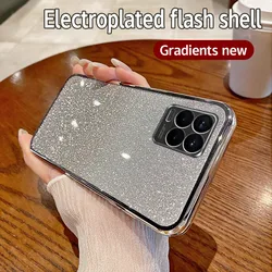 Luxury Electroplated Glitter Clear Phone Case with Soft TPU Bumper for Realme 8 Pro (Sfdd silver)