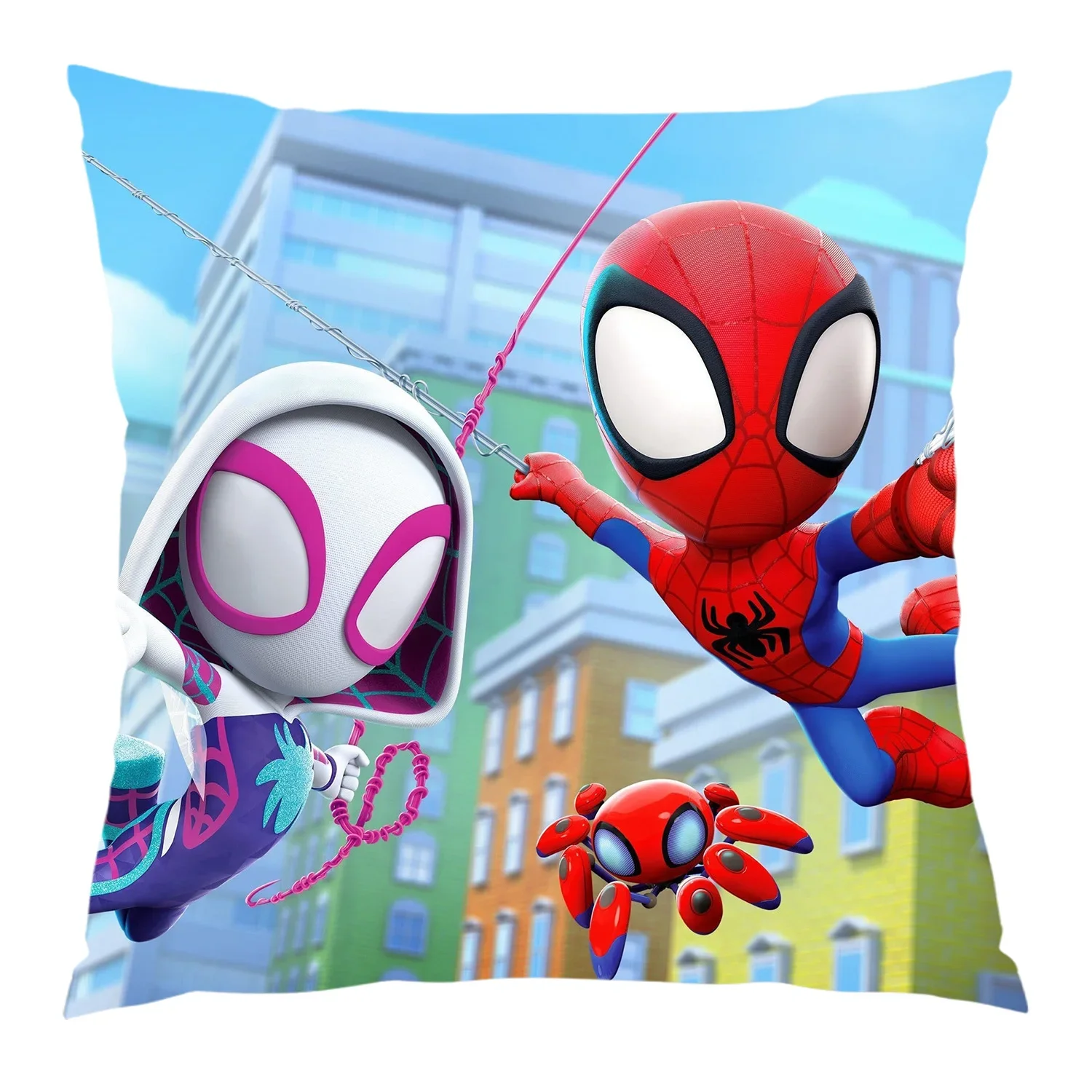 Spidey And His Amazing Friends Square Throw Pillow Covers Pillowcases Cushion Covers Painted Soft Cozy Throw Pillow Case Zipper cushion cover pillow case cover