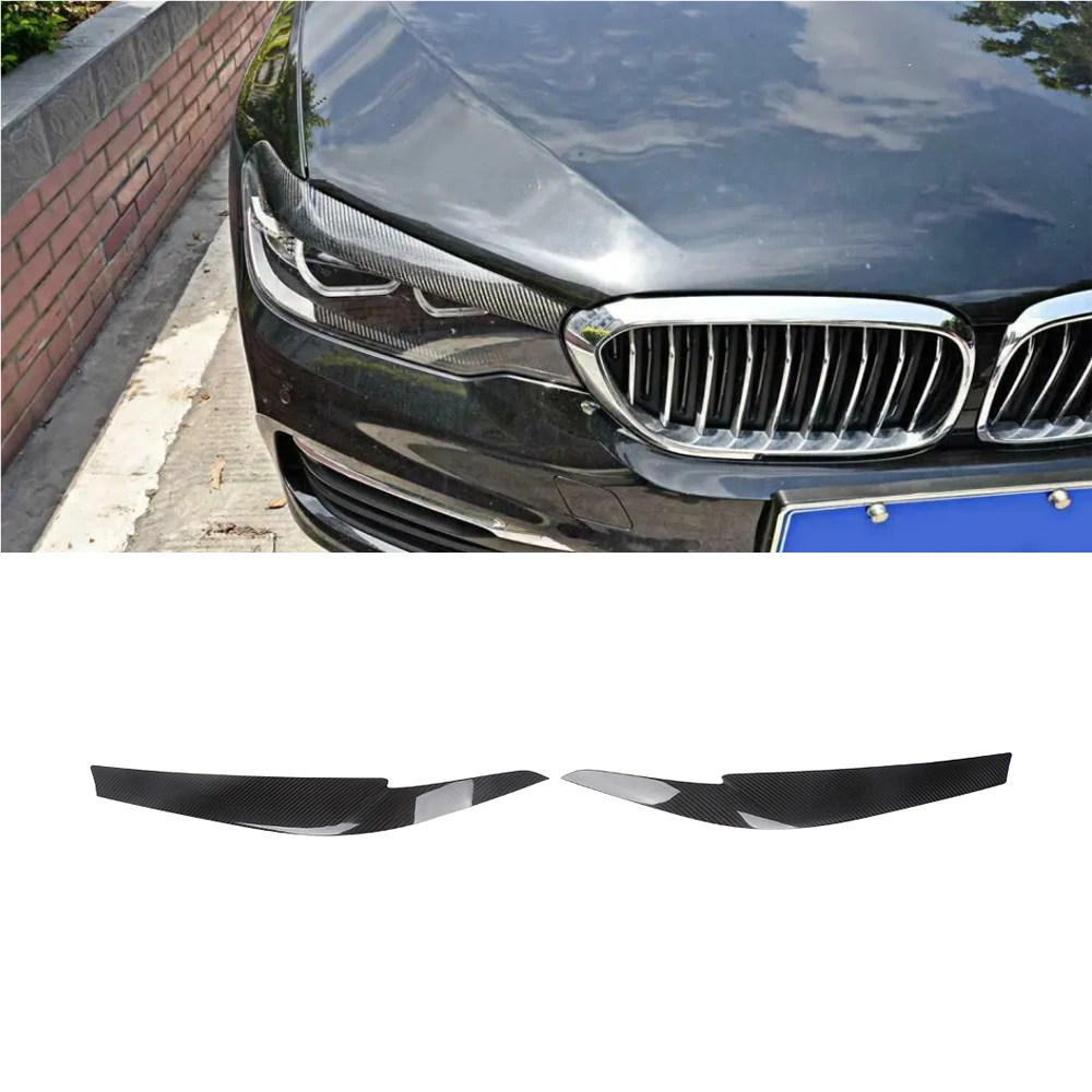 

REAL DRY CARBON FIBER HEADLIGHT EYELID COVER EYEBROW For BMW G30 530i 540i M550i