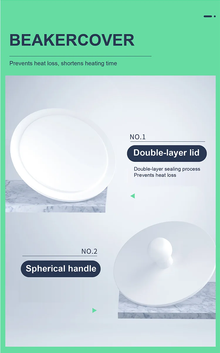 PTFE Beaker with Lid Acid/Alkali/High-Temp Resistant Chemical Non-Stick Corrosio