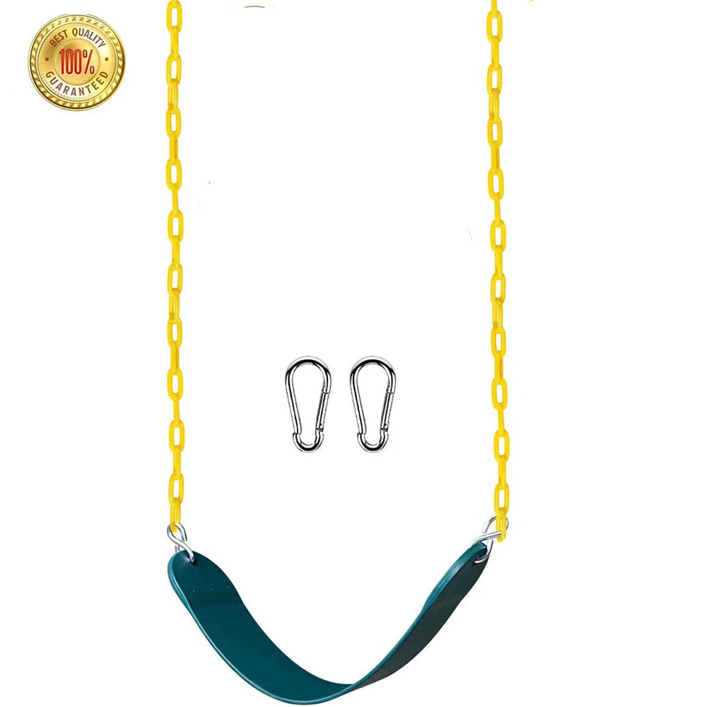 Swings Seats Heavy Duty With 66" Chain Plastic Coated, Playground Swing