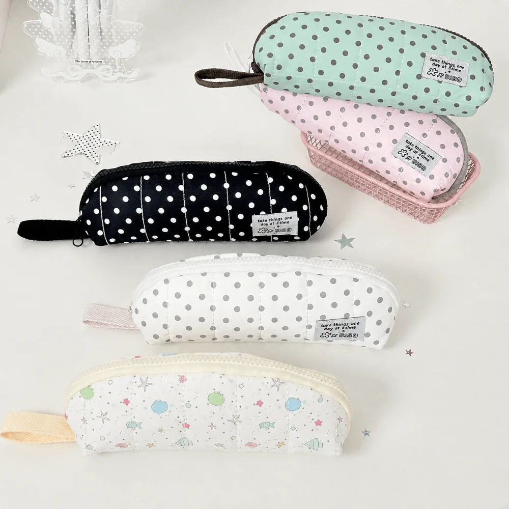 Astuccio portapenne con stampa a pois INS con cinturino da polso, astuccio portatile per matite, organizer per cancelleria di grande capacità, regalo - immagine 4