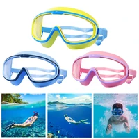 Kids Swim Goggles HD Swim Glasses with Earplugs UV Protection Swimming Goggles Large Frame Swim Sports Eyewear for Boys Girls