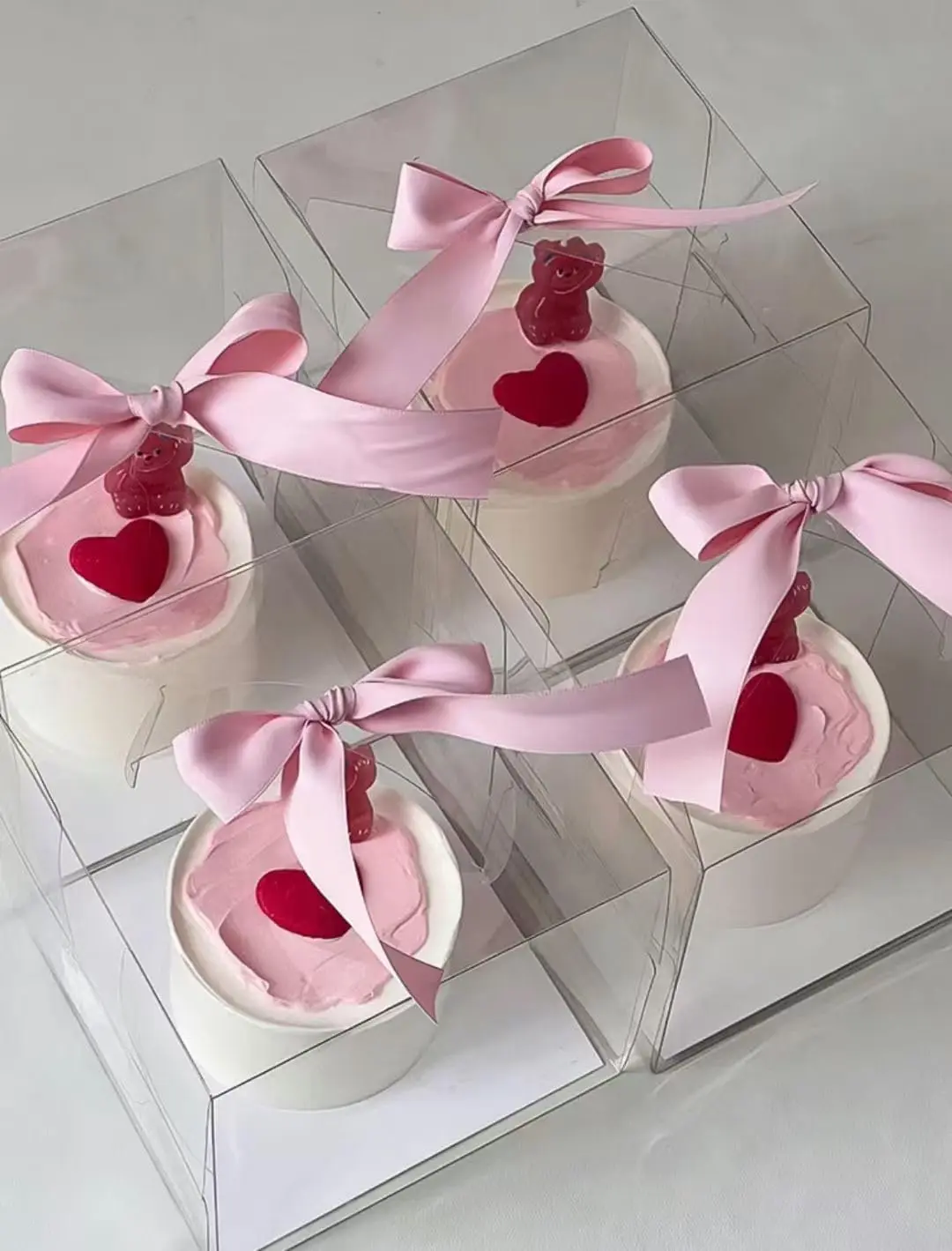 5/2Pcs Cake Packaging Box with Handle Transparent Dessert Gift Wrap Box Cupcake Container Wedding Birthday Party Decor Supplies