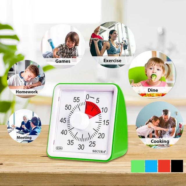 60 minuti tempo di cucina Timer visivo digitale cottura cottura conto alla  rovescia orologio Timer silenzioso per bambini e adulti gestione del tempo  - AliExpress