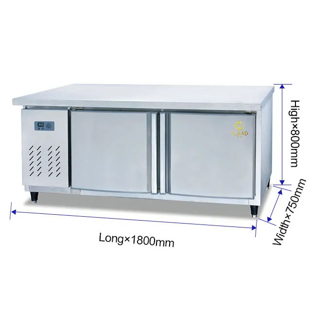 

Glead плоский холодный верстак коммерческий из нержавеющей стали кухонный морозильник Рабочий стол холодильник верстак коммерческий