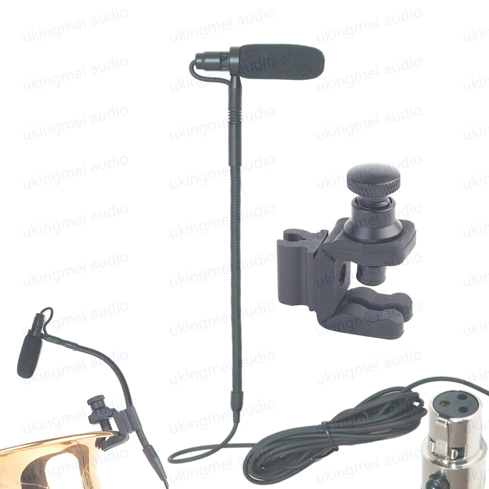 Professional Musical Instrument Condenser Gooseneck Microphone System For Guitar Saxophone Violin Piano Cello Bass Clarinet