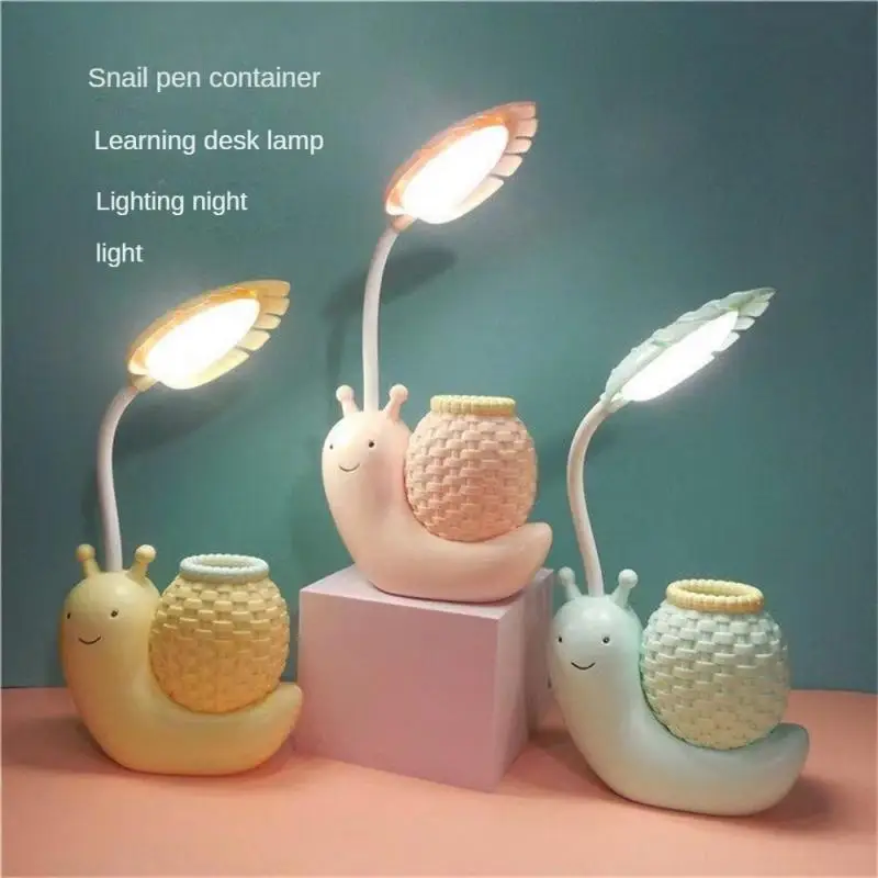 Cartoon LED Snail Desk Lamp Children Bedroom Night Light  Reading Study Birthday Christmas Gift Home Decorations Eye Protection 3