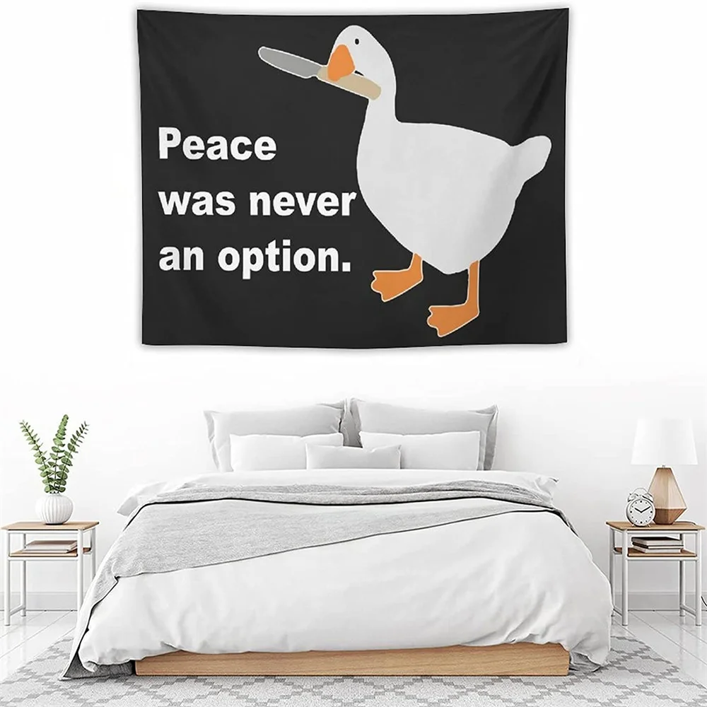 Peace Was Never An Option Tapestry Room Decor Aesthetic Goose Meme Tapestry Wall Hanging Background Carpets Home Decoration tapestry decorations