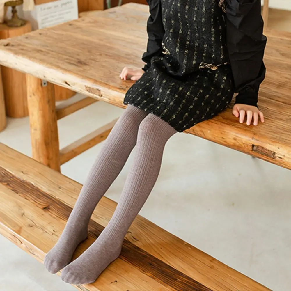 Cotton Tight Stretch Pants Flower Pattern Non-Silp Botton Children Pantyhose Dance Tights Kids Leggings Autumn Winer Leggings