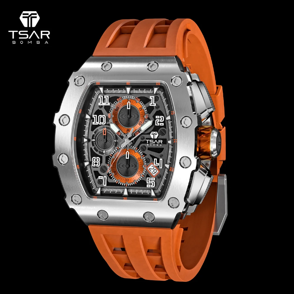 売れ筋ランキング Tsar Bomba ボンバ22新ホット販売メンズ腕時計クロノグラフ50メートル防水日付時計ファッションクォーツ腕時計 ラグジュアリー時計の男性 取り扱い店舗 Pnlp Sn