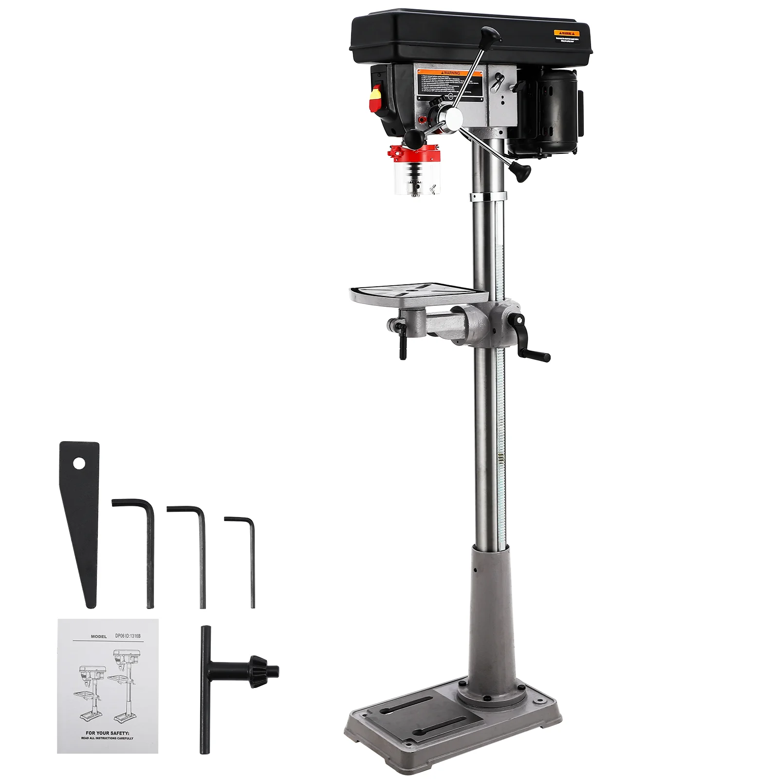 13-inch Floor Drill Press with Variable Speed and Tilting Worktable for Wood Metal Drilling 2