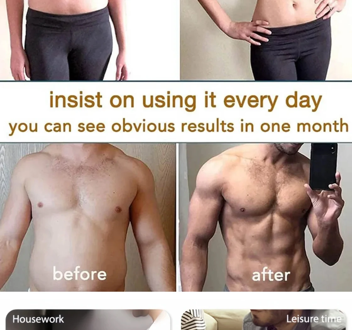 USB-Elektro-EMS-Massage, Bauchtraining, Körperformungsmassagegerät, 19 Muskelstimulation, Graphenband 2023_voghion.com