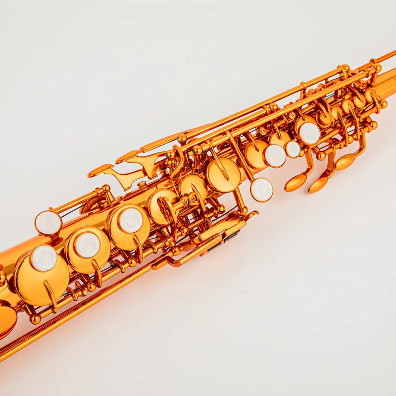 Made in France High Quality Soprano Saxophone B-flat Soprano Sax Mark VI Mouthpiece Reeds Neck Coffee color
