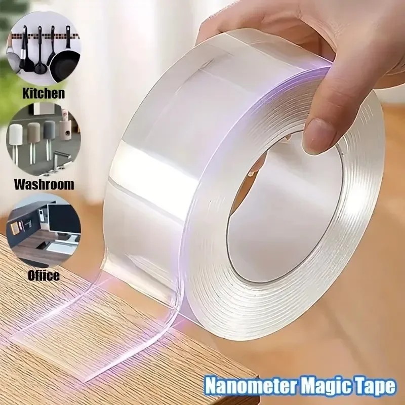 1 Roll Transparent Double Sided Nano Tape, Waterproof Wall Stickers, Reusable Heat Resistant home improvement 1 Roll Transparent Double Sided Nano Tape, Waterproof Wall Stickers, Reusable Heat Resistant home improvement