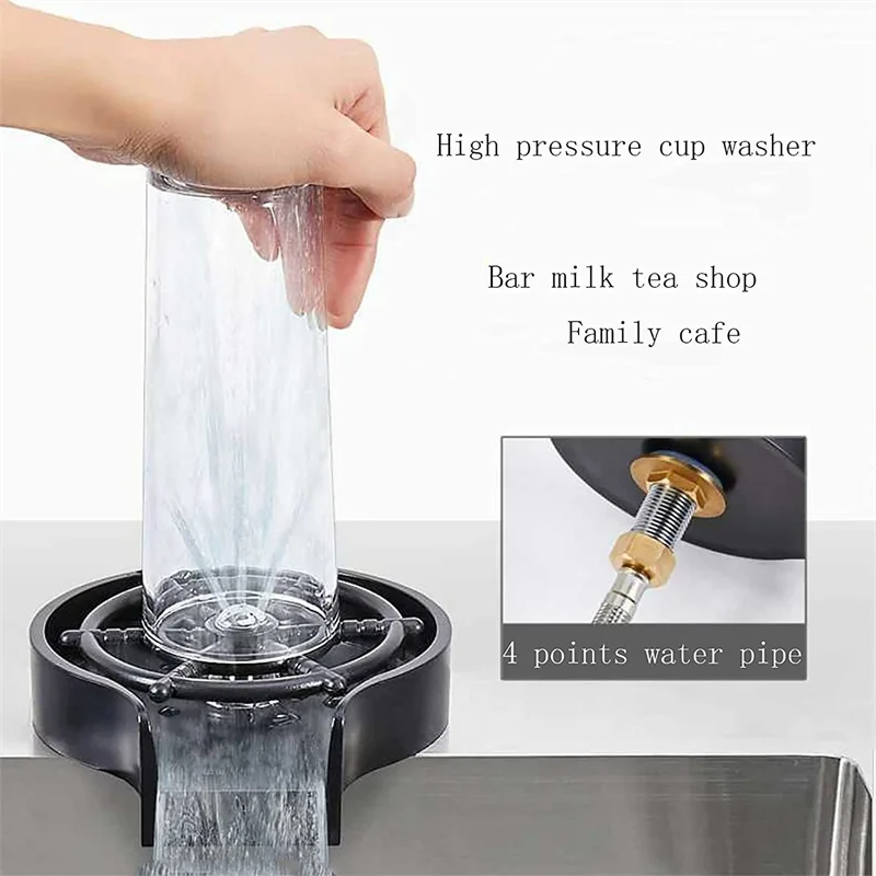 Faucet Glass Rinser for Kitchen Sink Automatic Cup Washer Bar