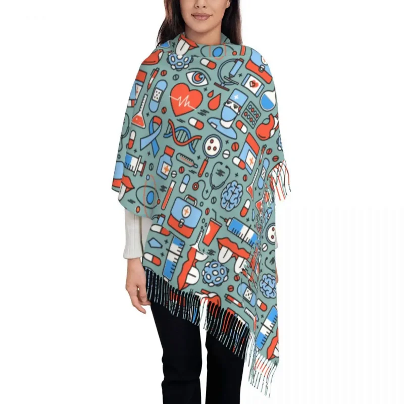 

Custom Printed Cool Proud To Be A Nurse Scarf Women Men Winter Warm Scarves Health Care Nursing Shawls Wraps