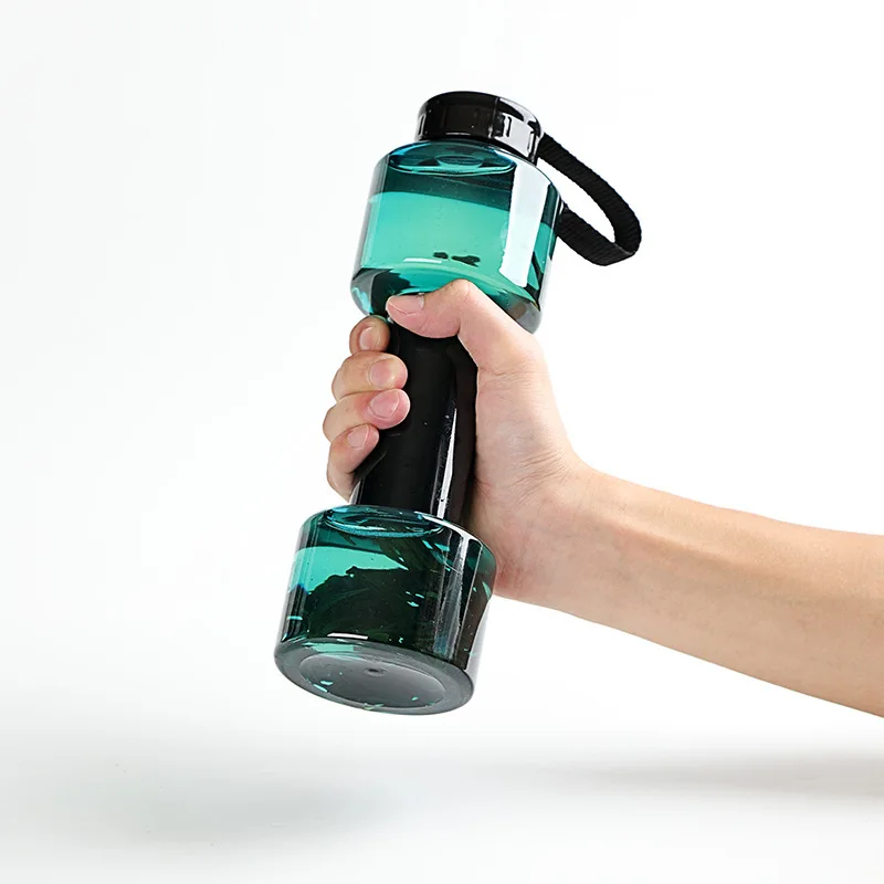 창의적인 디자인의 플라스틱 덤벨 모양 물병, 실내외 학생용 개인 맞춤형 700ml 홈짐 스포츠 물컵